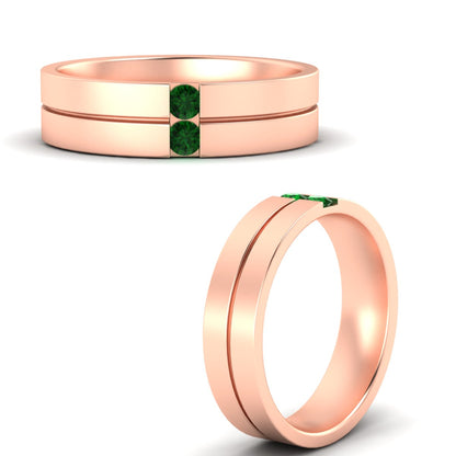 Mens 2 Stone Band Fascinating Diamonds
