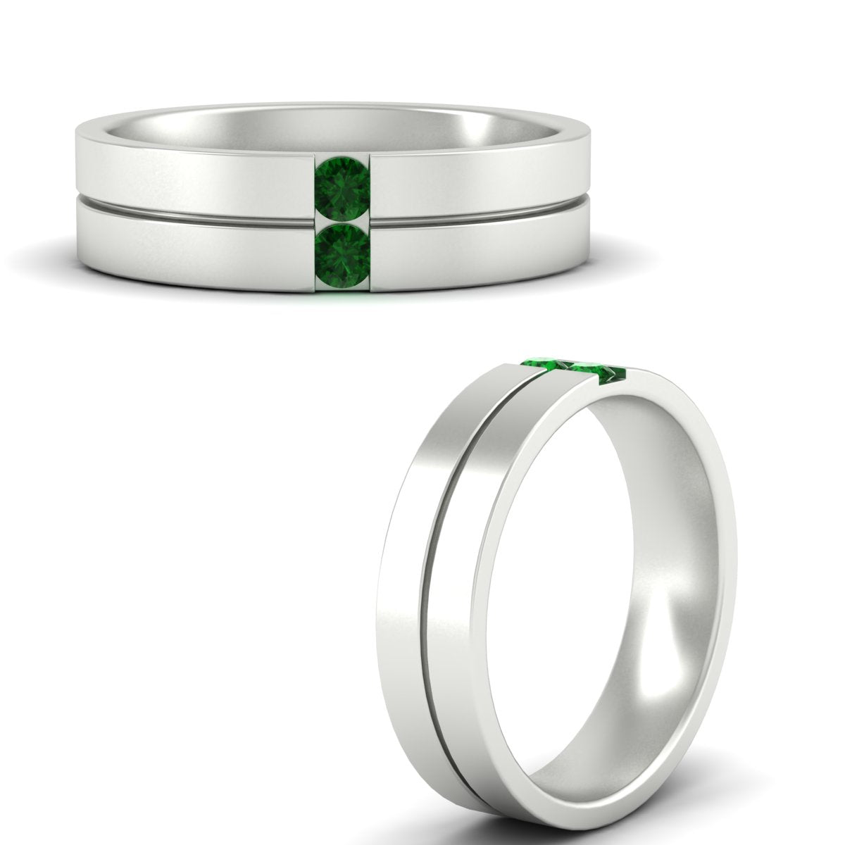 Mens 2 Stone Band Fascinating Diamonds