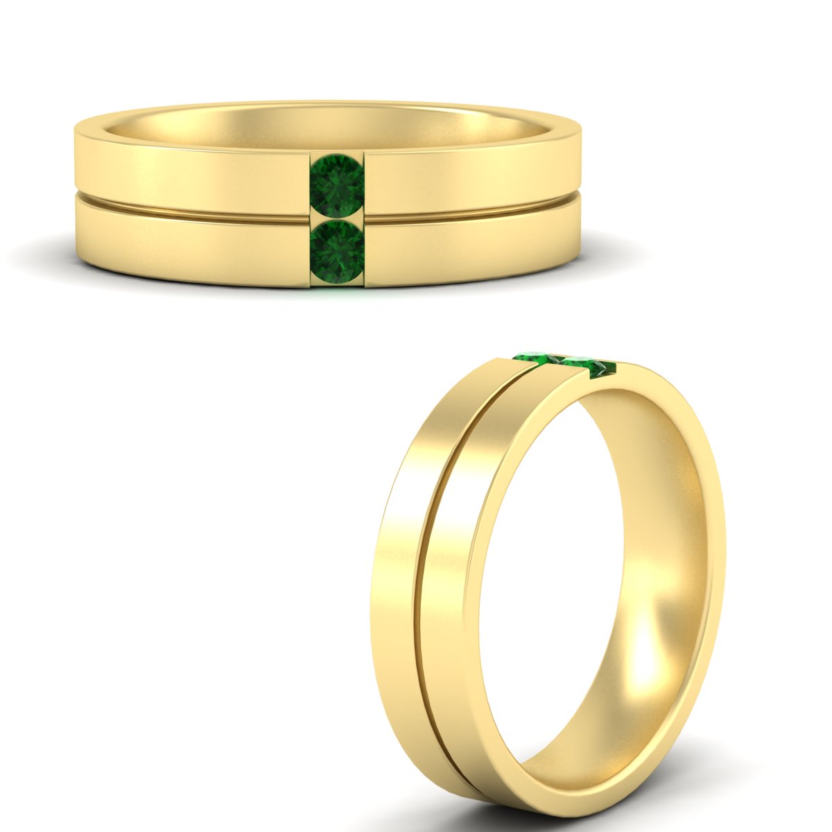 Mens 2 Stone Band Fascinating Diamonds
