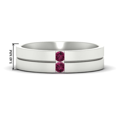 Mens 2 Stone Band Fascinating Diamonds