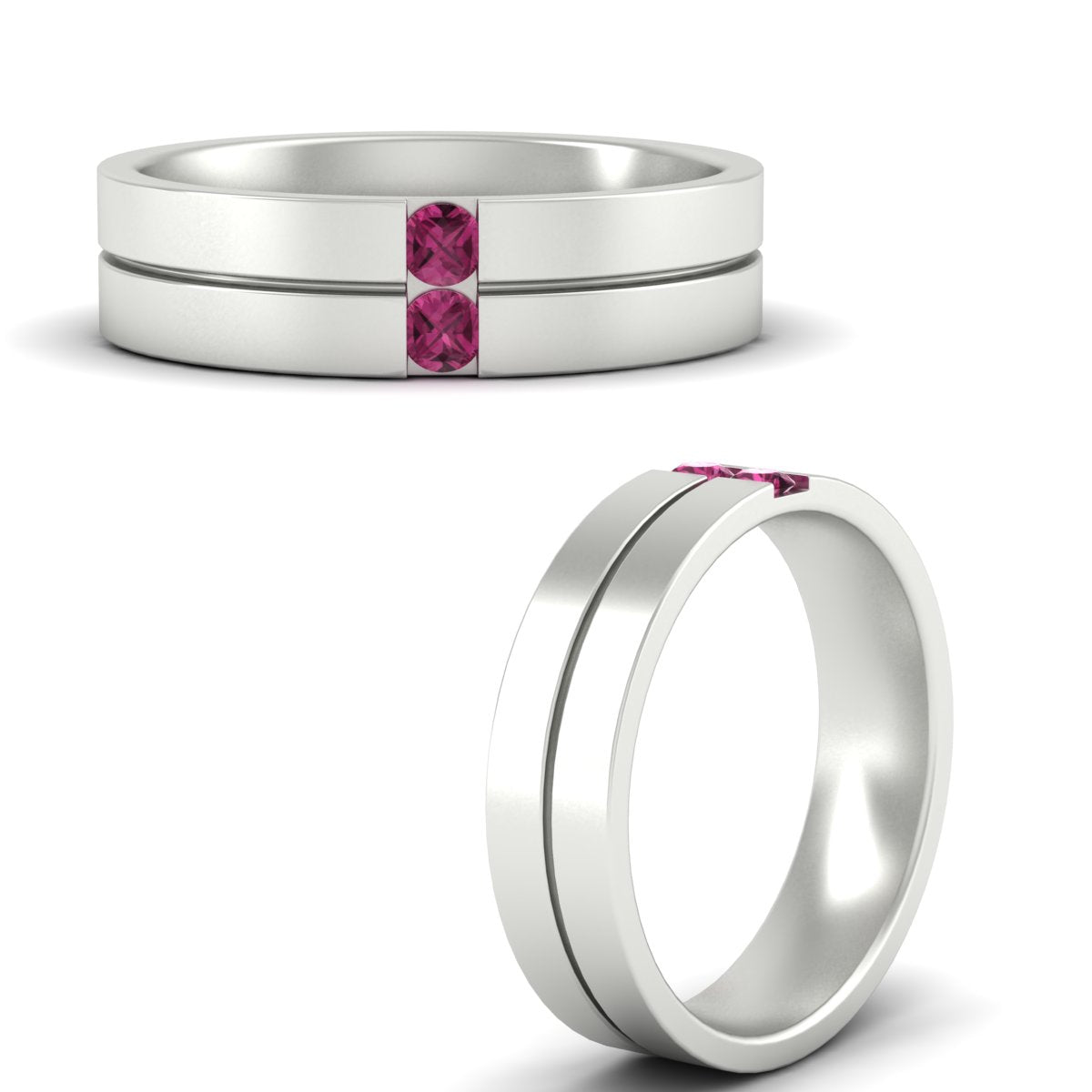 Mens 2 Stone Band Fascinating Diamonds