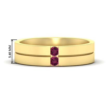 Mens 2 Stone Band Fascinating Diamonds