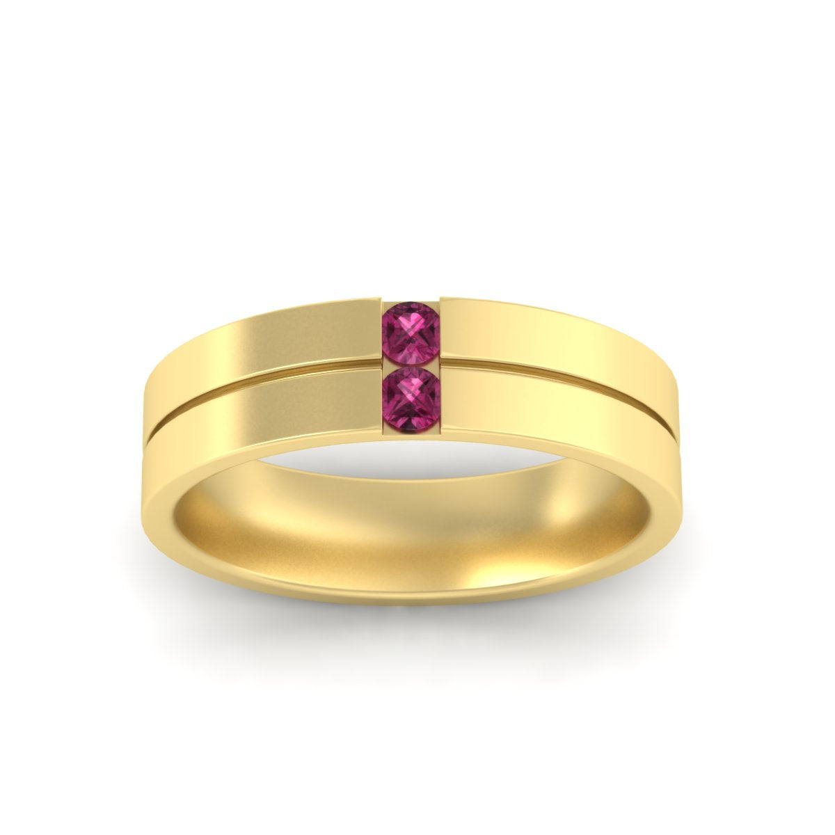 Mens 2 Stone Band Fascinating Diamonds