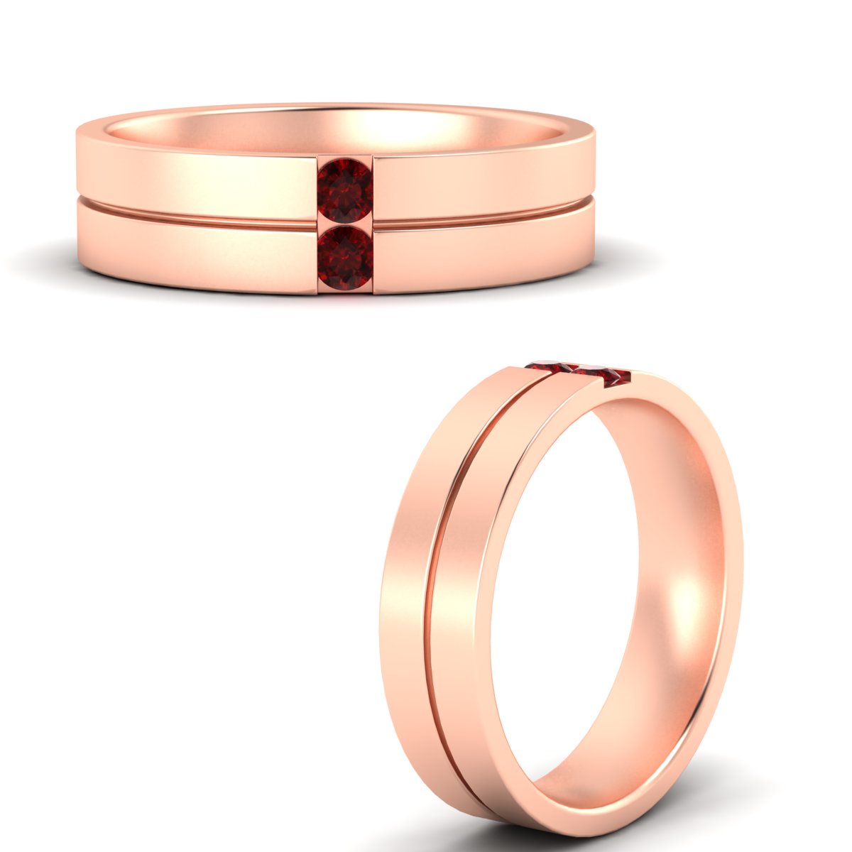 Mens 2 Stone Band Fascinating Diamonds
