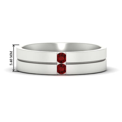 Mens 2 Stone Band Fascinating Diamonds