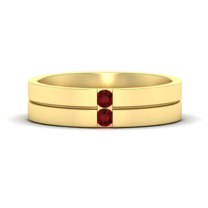 Mens 2 Stone Band Fascinating Diamonds