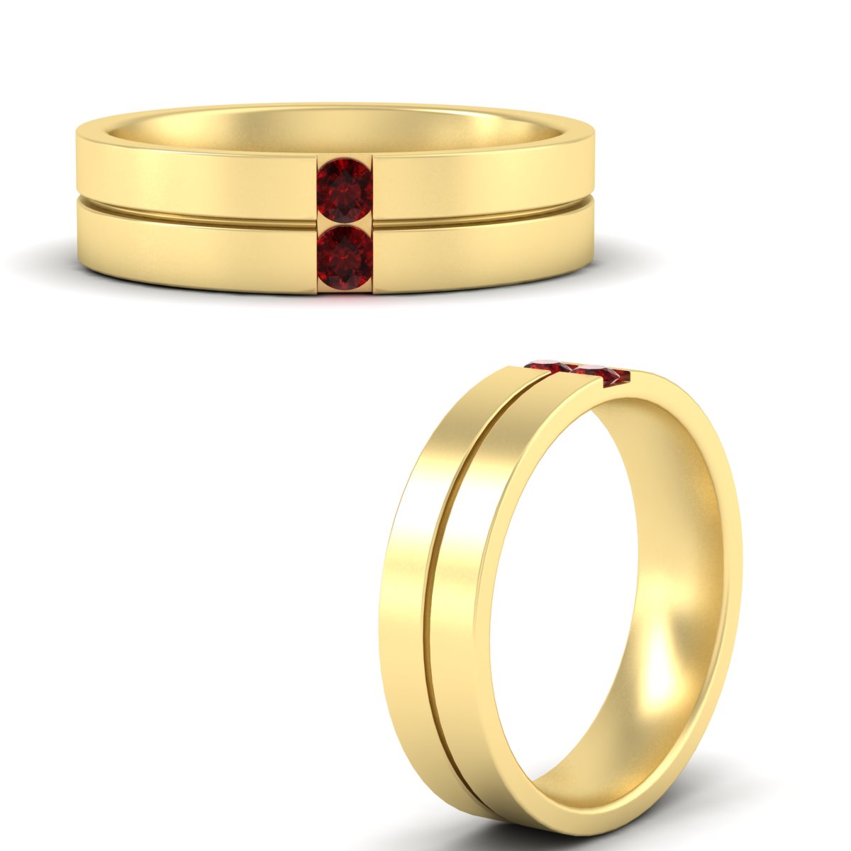 Mens 2 Stone Band Fascinating Diamonds