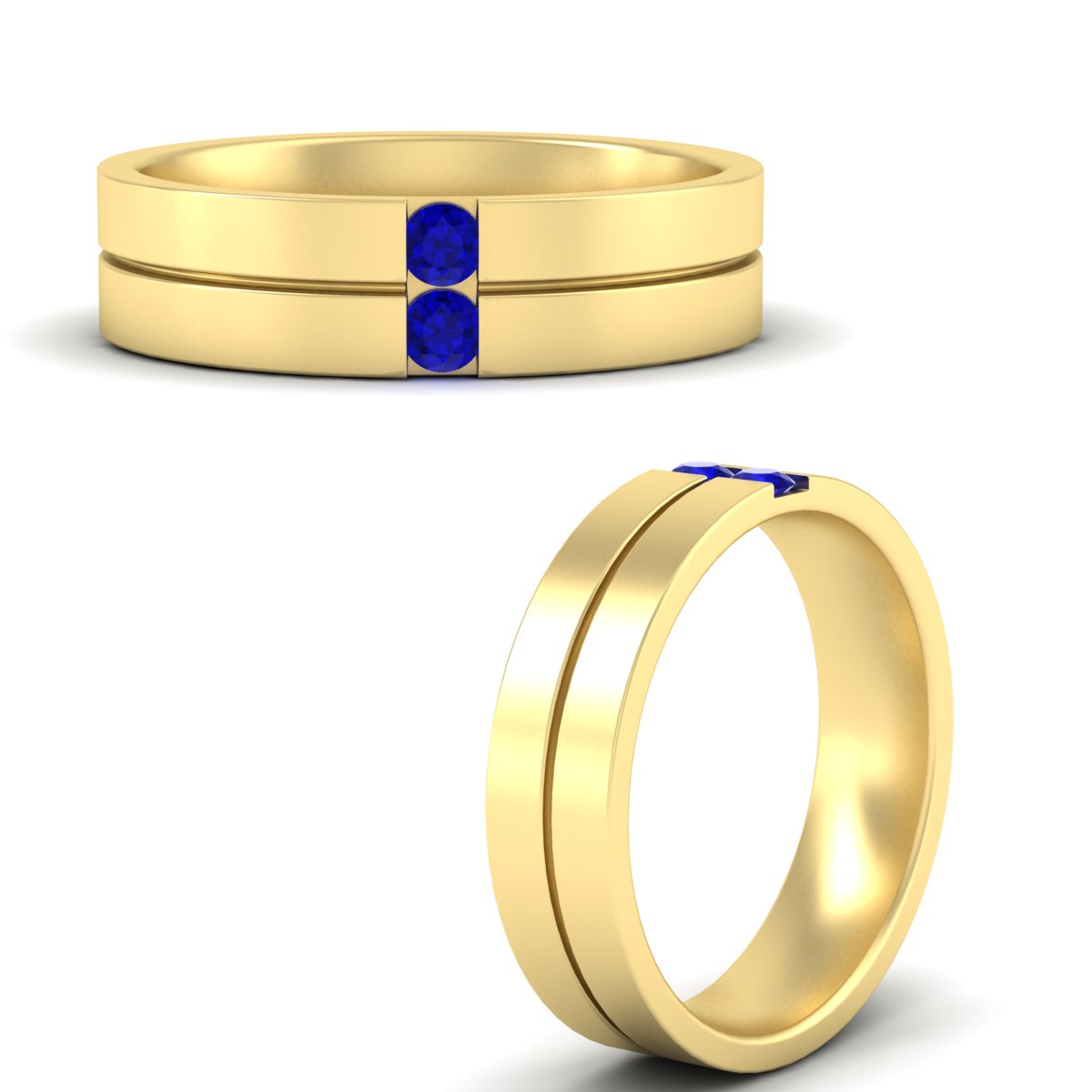 Mens 2 Stone Band Fascinating Diamonds