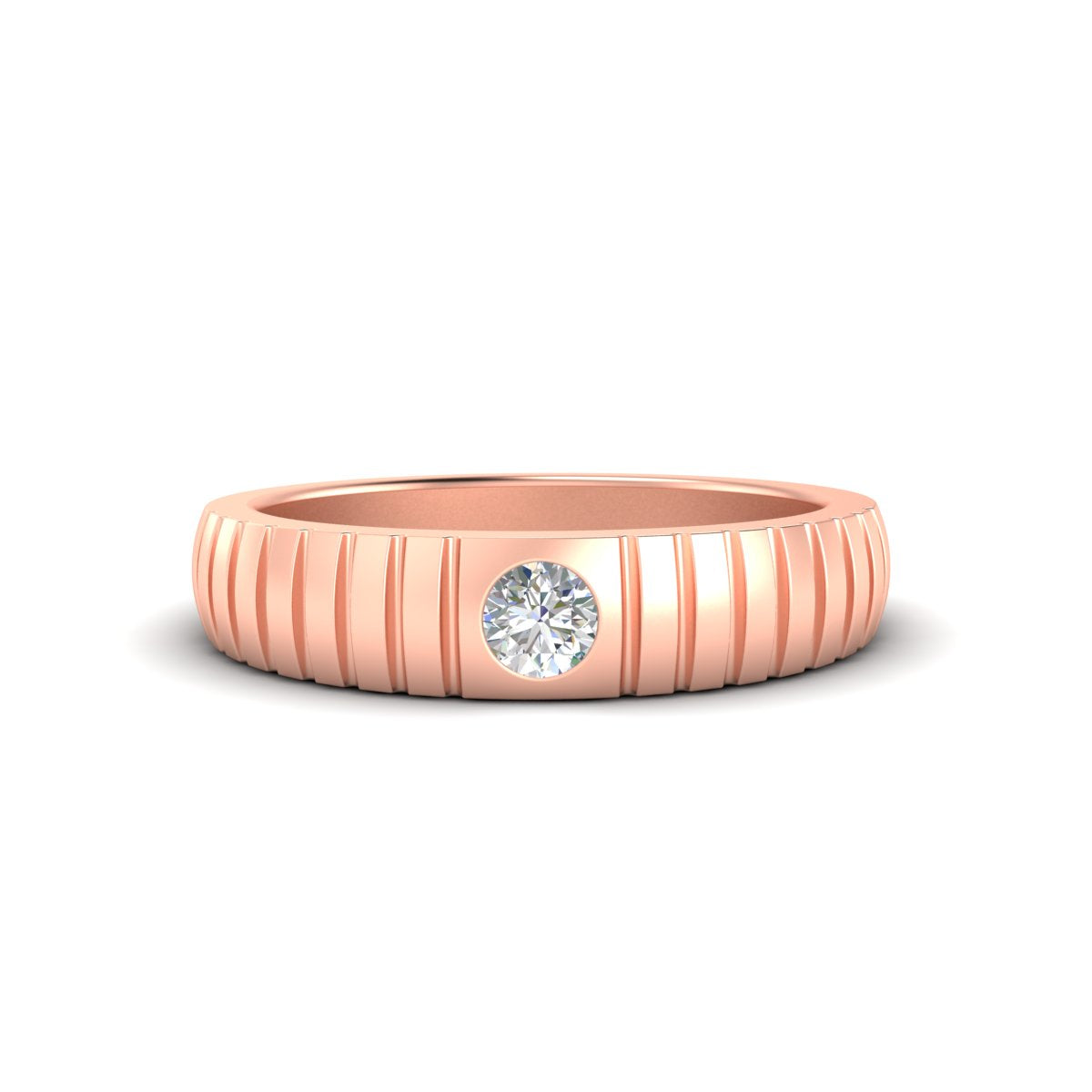 Mens Bezel Set Modern Wedding Ring Fascinating Diamonds
