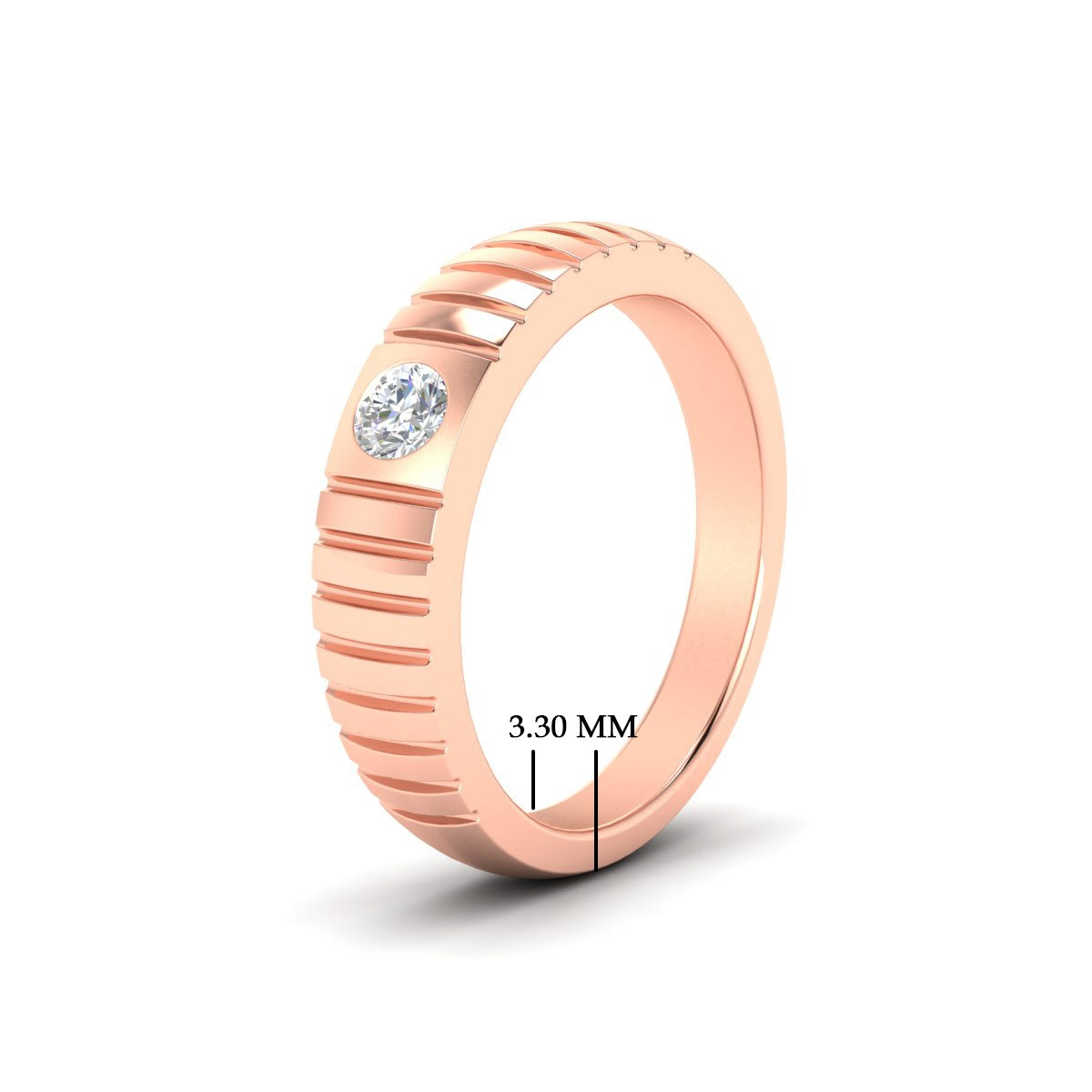 Mens Bezel Set Modern Wedding Ring Fascinating Diamonds