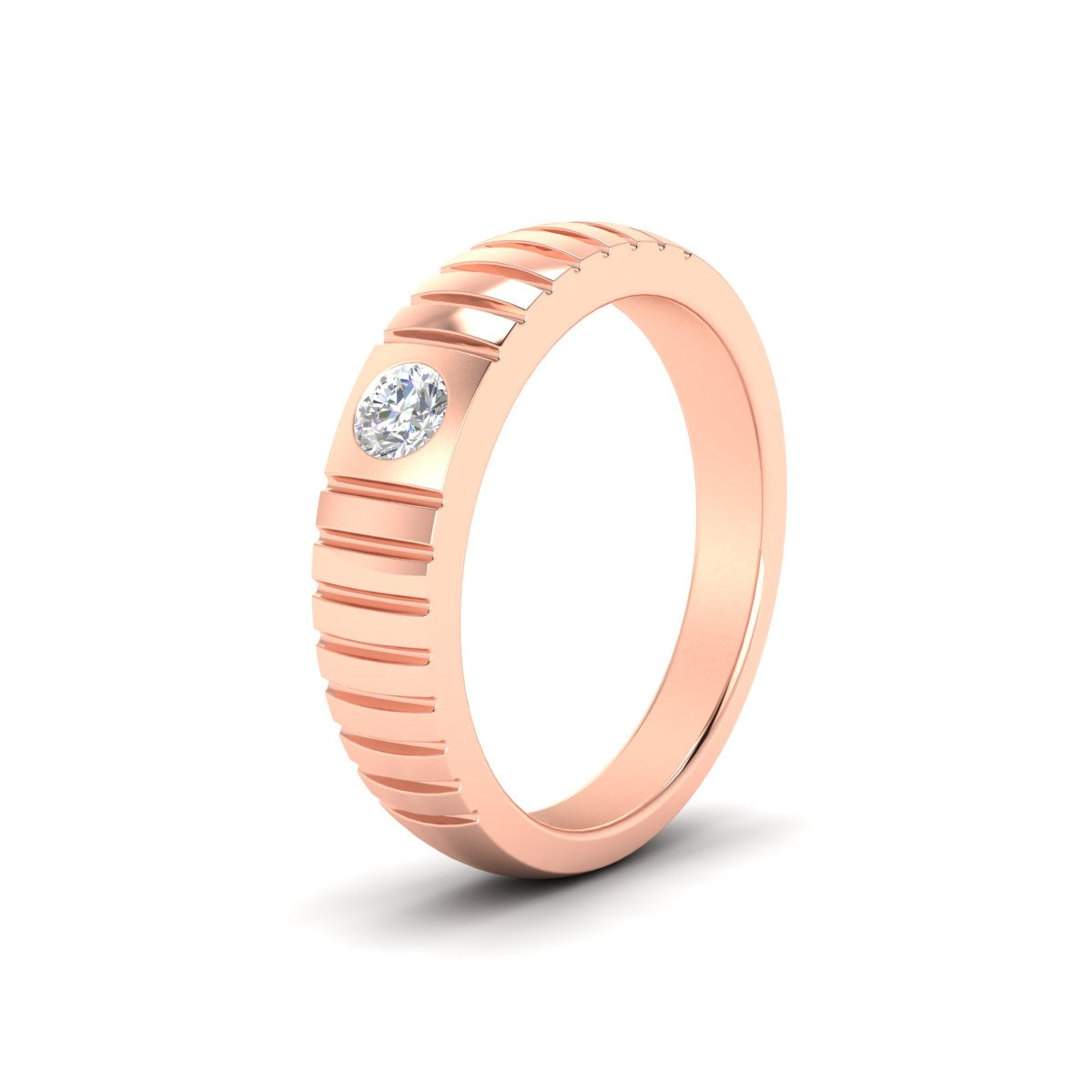 Mens Bezel Set Modern Wedding Ring Fascinating Diamonds