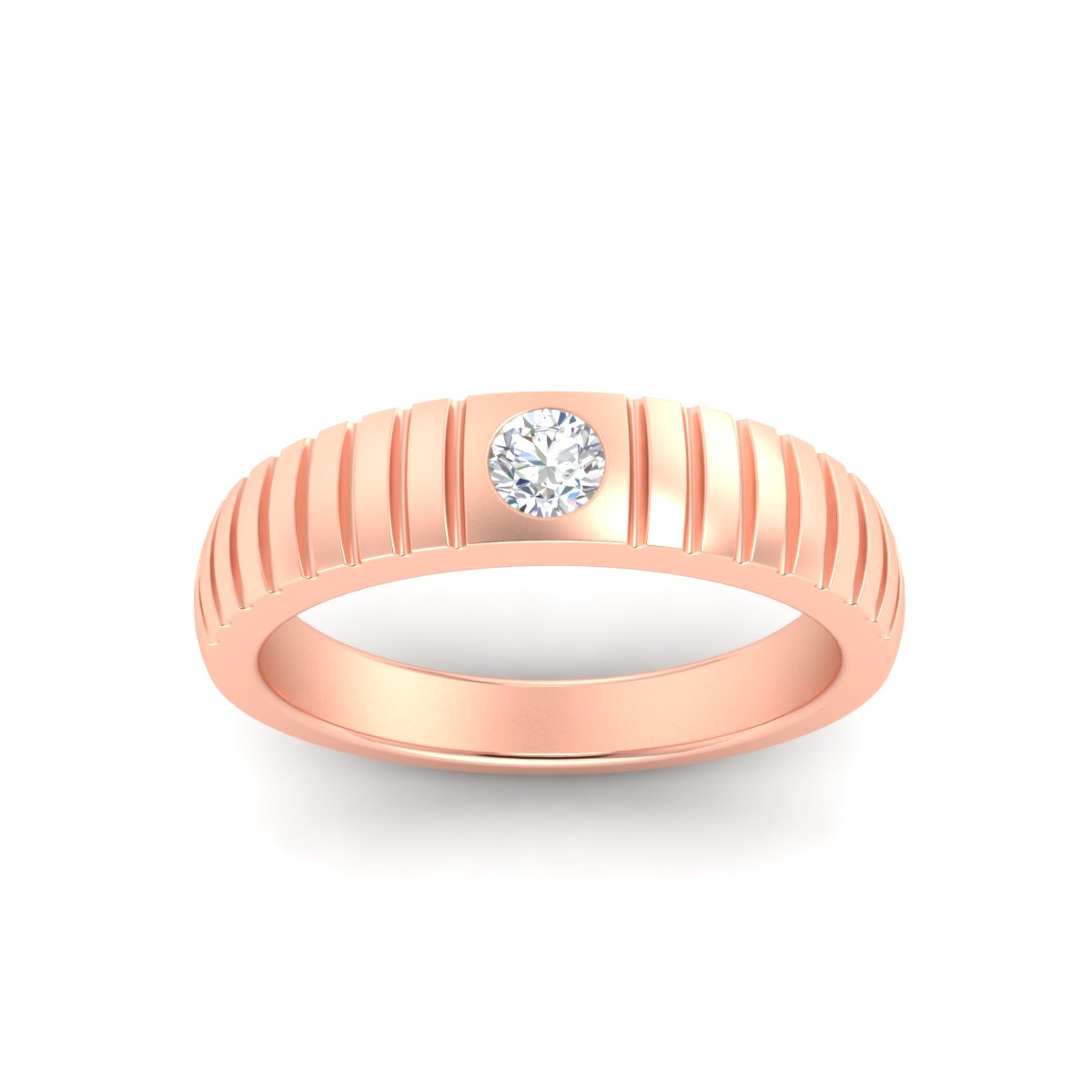 Mens Bezel Set Modern Wedding Ring Fascinating Diamonds