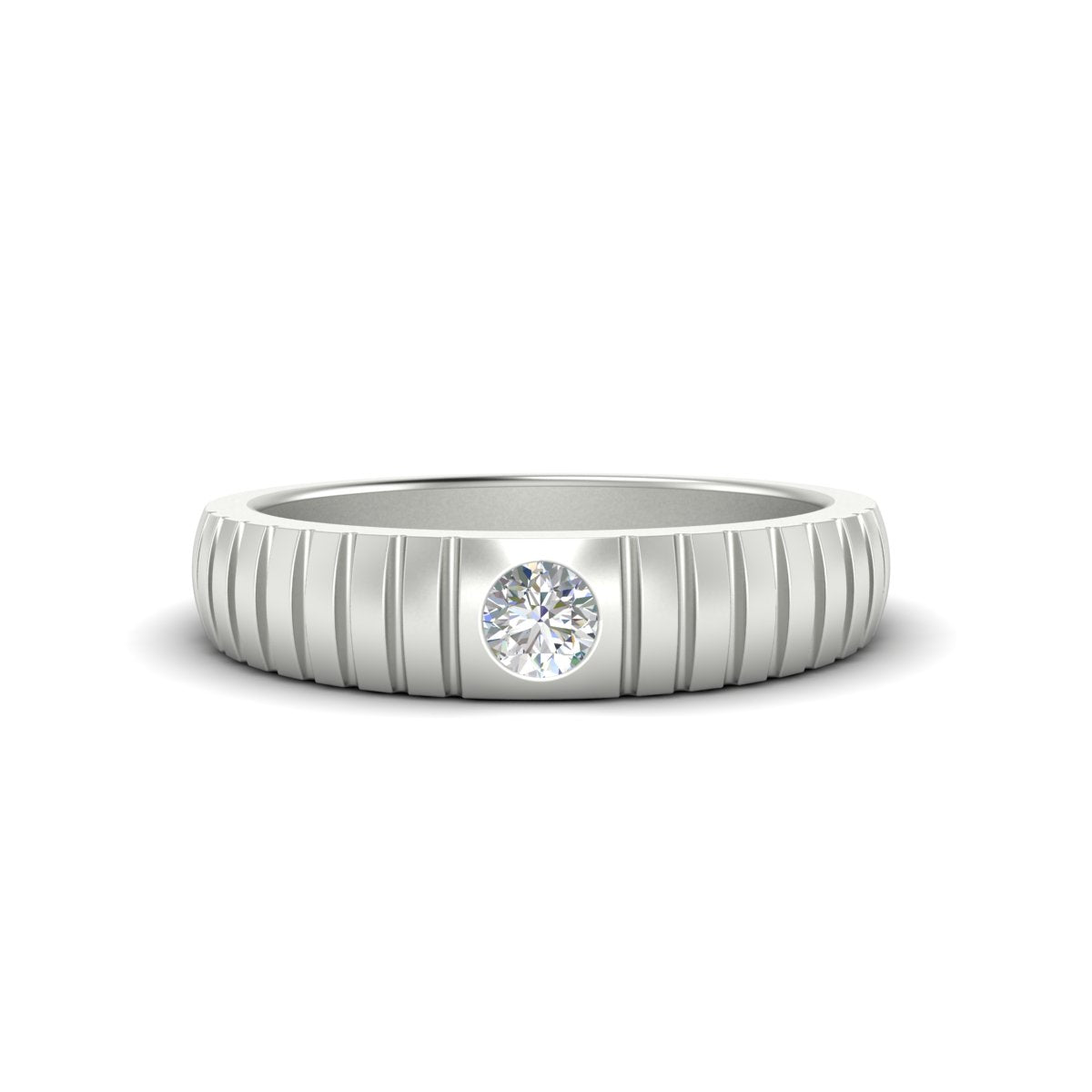 Mens Bezel Set Modern Wedding Ring Fascinating Diamonds