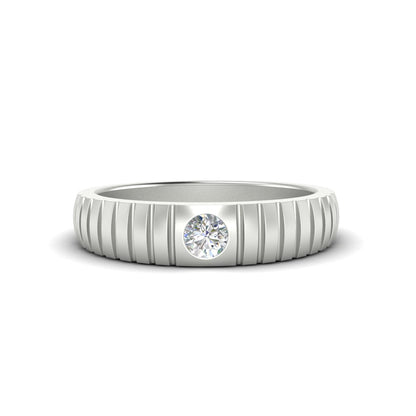 Mens Bezel Set Modern Wedding Ring Fascinating Diamonds