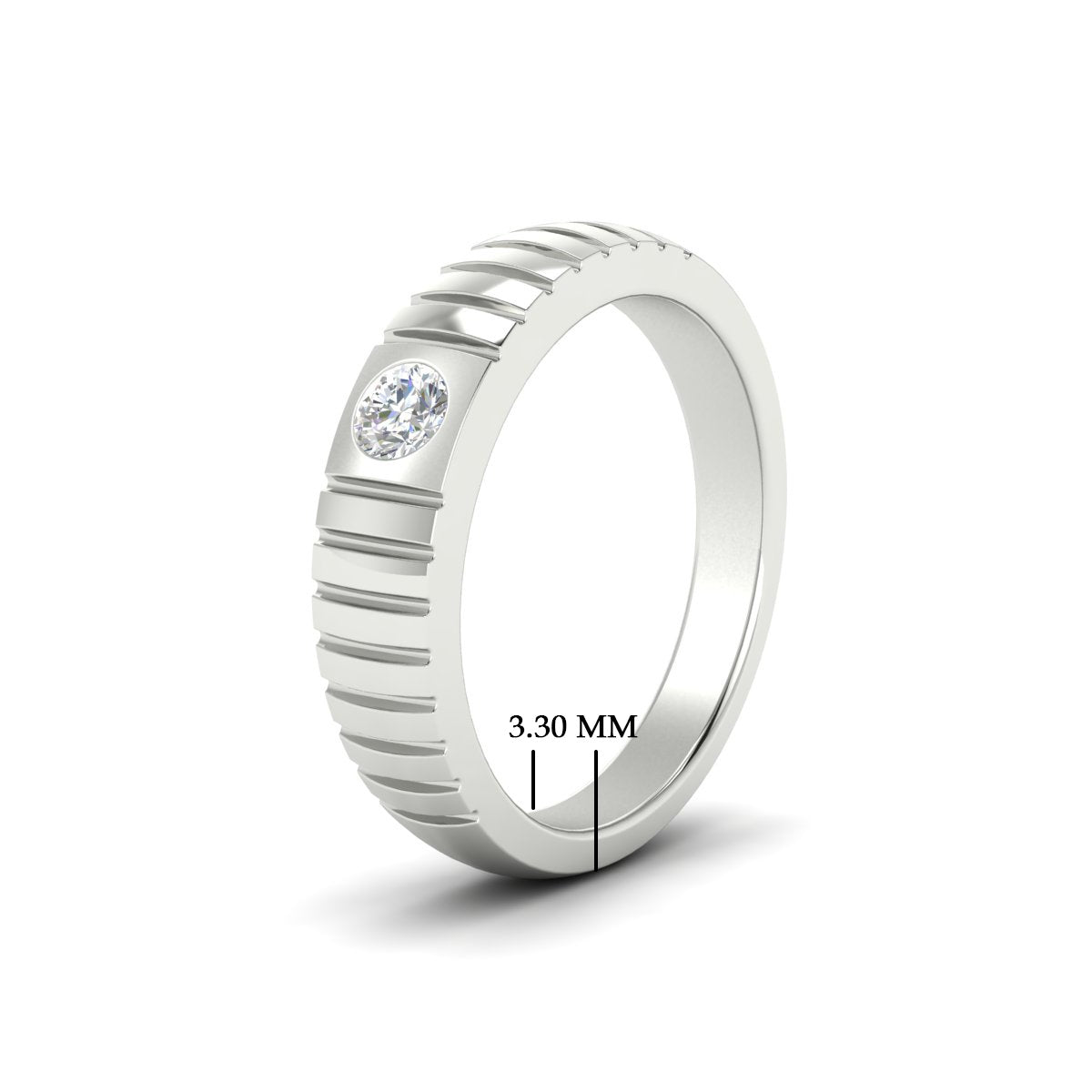 Mens Bezel Set Modern Wedding Ring Fascinating Diamonds