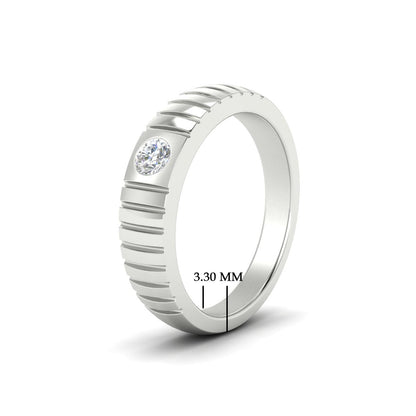 Mens Bezel Set Modern Wedding Ring Fascinating Diamonds
