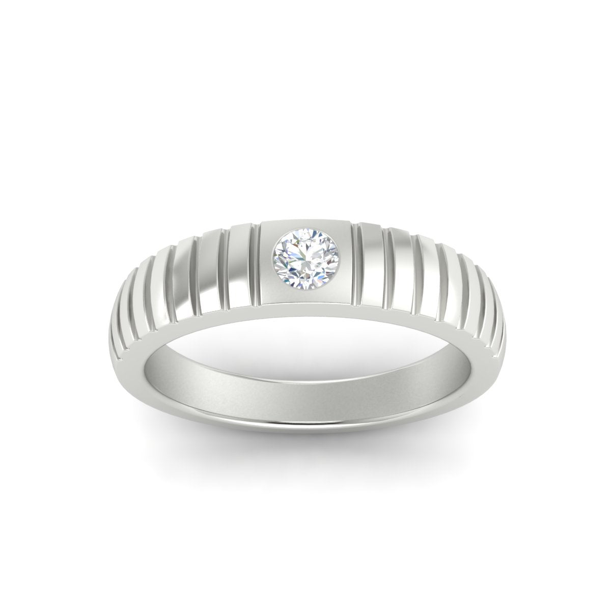 Mens Bezel Set Modern Wedding Ring Fascinating Diamonds