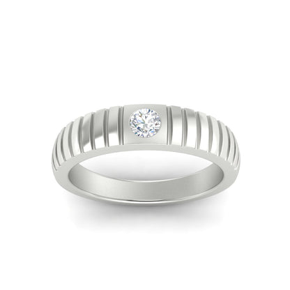 Mens Bezel Set Modern Wedding Ring Fascinating Diamonds