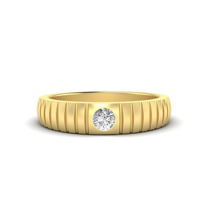 Mens Bezel Set Modern Wedding Ring Fascinating Diamonds