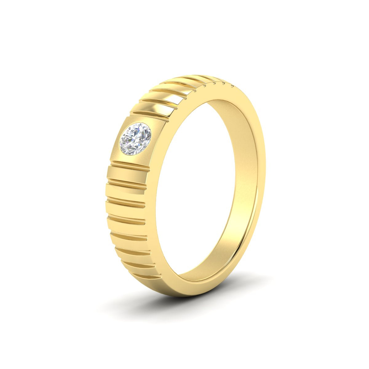 Mens Bezel Set Modern Wedding Ring Fascinating Diamonds