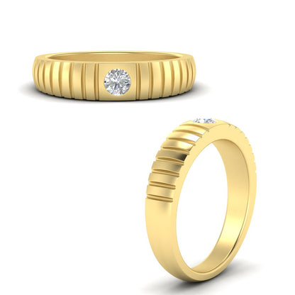 Mens Bezel Set Modern Wedding Ring Fascinating Diamonds