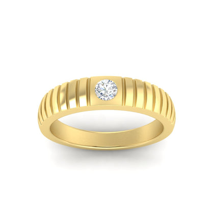 Mens Bezel Set Modern Wedding Ring Fascinating Diamonds