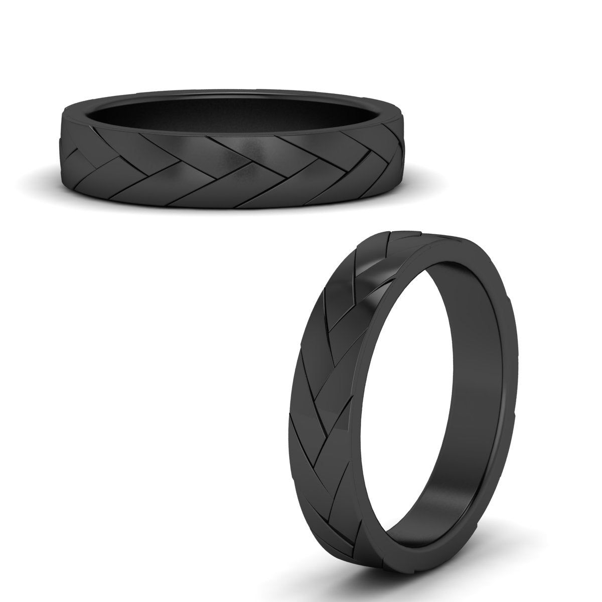 Mens Braided Design Promise Ring Fascinating Diamonds