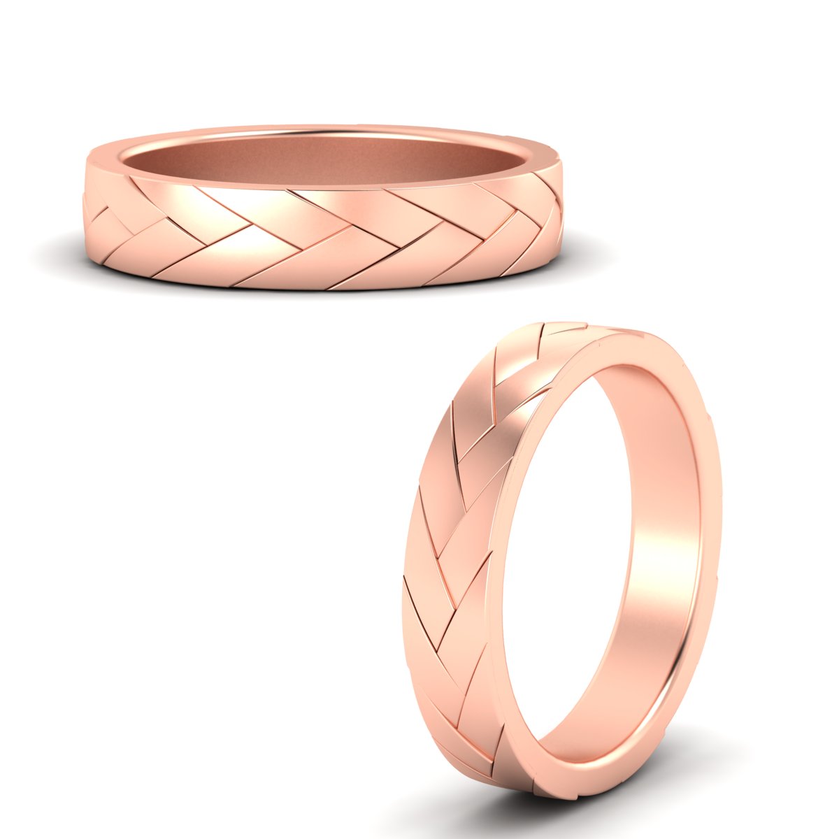 Mens Braided Design Promise Ring Fascinating Diamonds