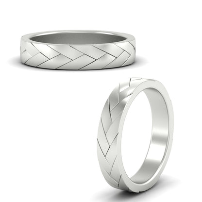 Mens Braided Design Promise Ring Fascinating Diamonds