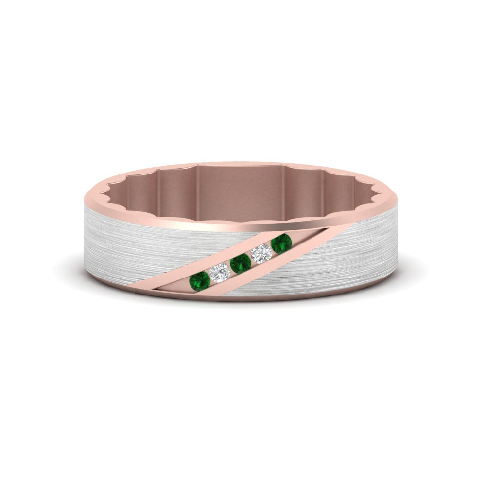 Brush Finish 2 Tone Promise Ring Fascinating Diamonds