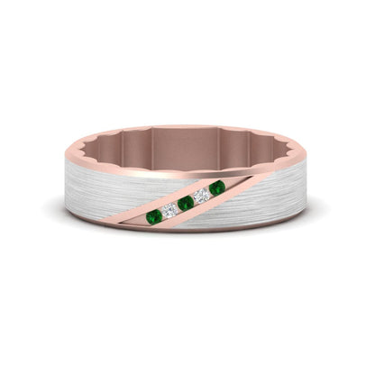 Brush Finish 2 Tone Promise Ring Fascinating Diamonds