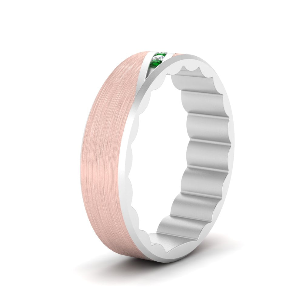 Brush Finish 2 Tone Promise Ring Fascinating Diamonds