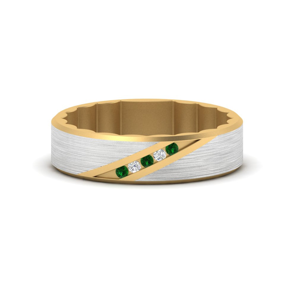 Brush Finish 2 Tone Promise Ring Fascinating Diamonds
