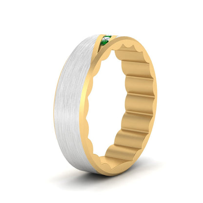 Brush Finish 2 Tone Promise Ring Fascinating Diamonds
