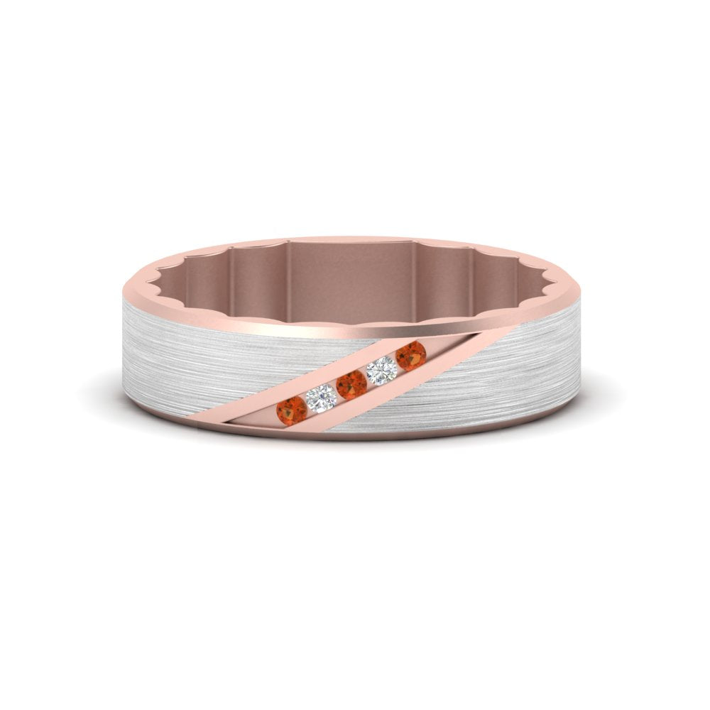 Brush Finish 2 Tone Promise Ring Fascinating Diamonds