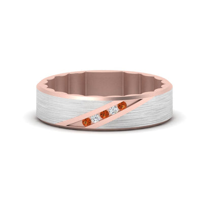 Brush Finish 2 Tone Promise Ring Fascinating Diamonds