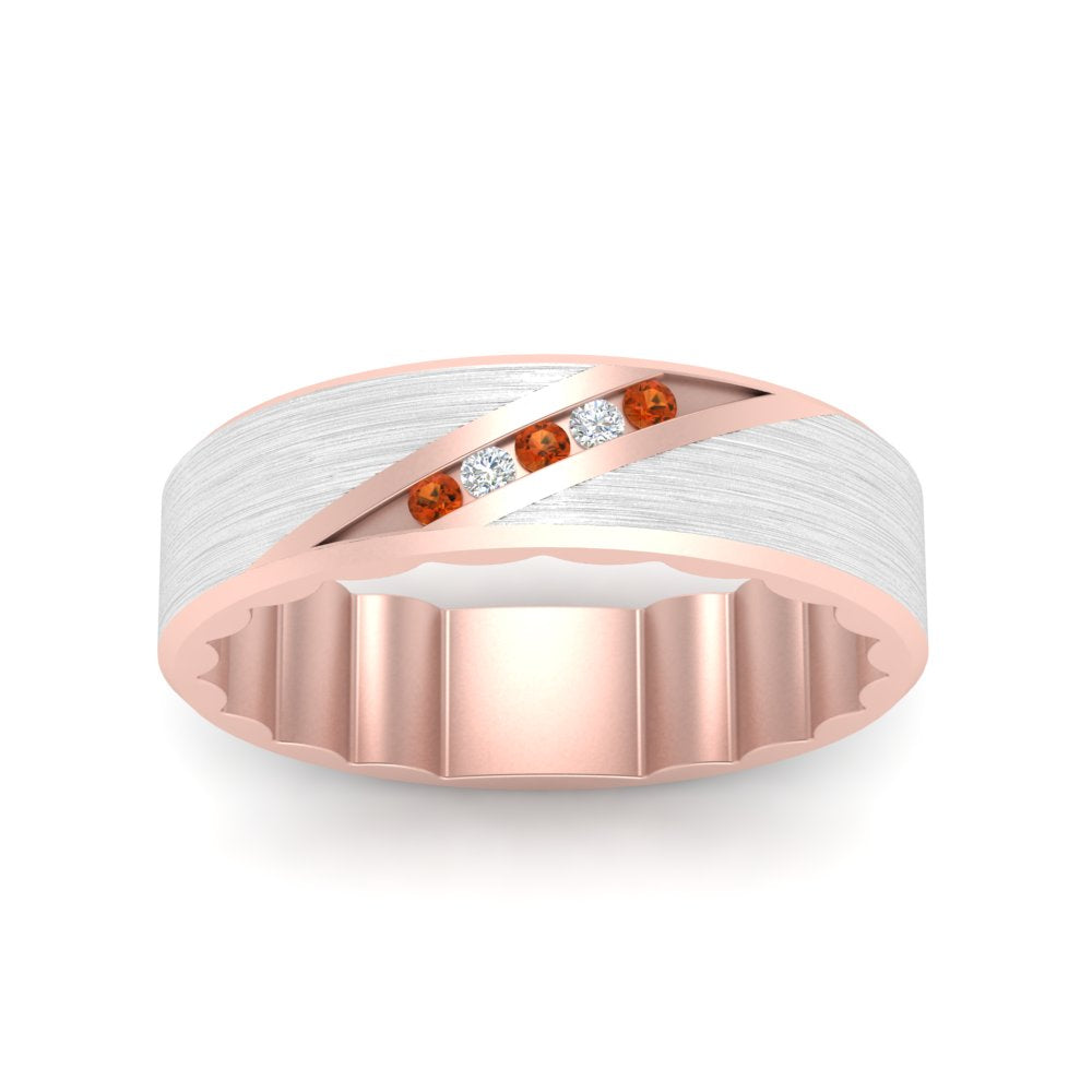 Brush Finish 2 Tone Promise Ring Fascinating Diamonds