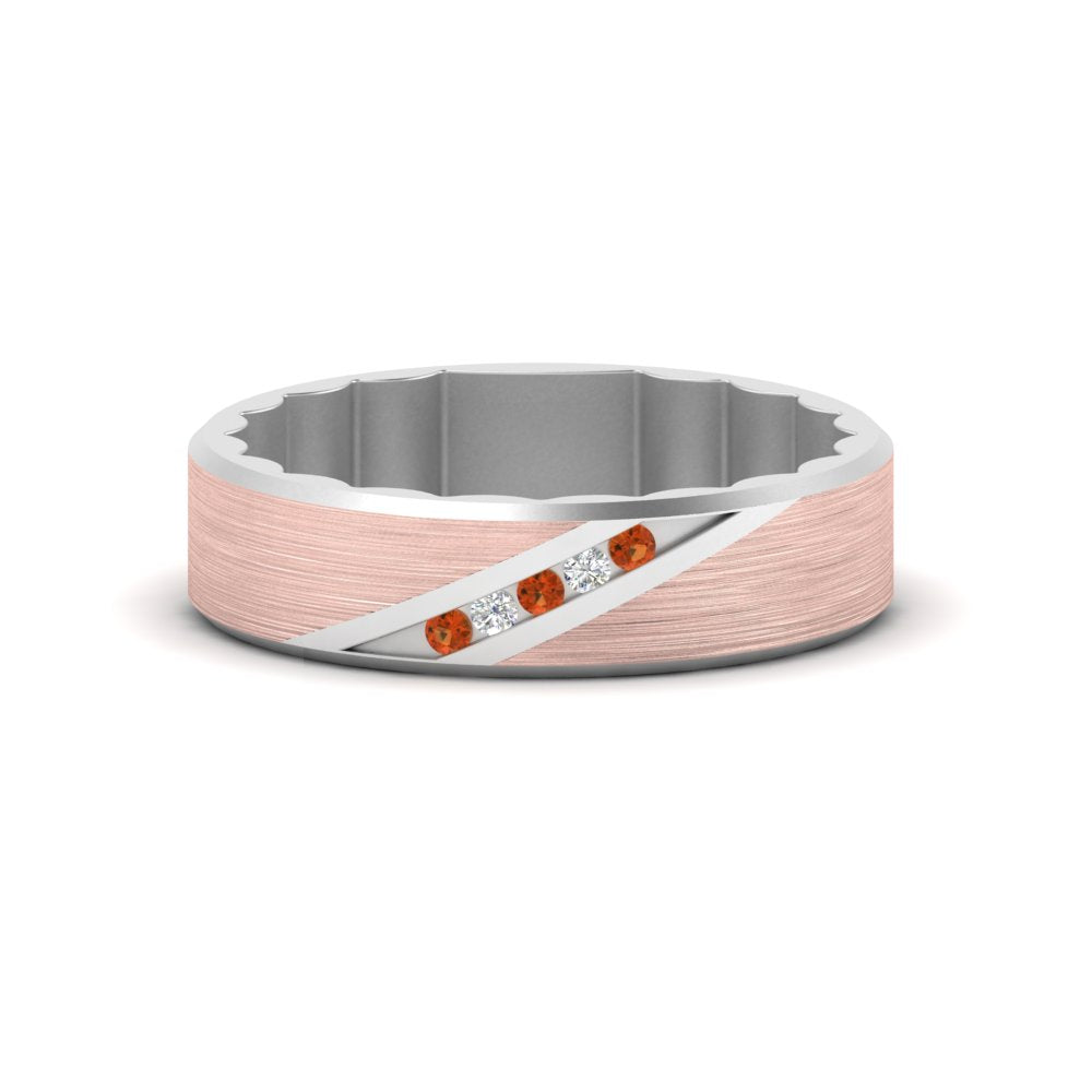 Brush Finish 2 Tone Promise Ring Fascinating Diamonds