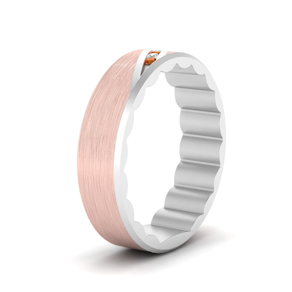 Brush Finish 2 Tone Promise Ring Fascinating Diamonds