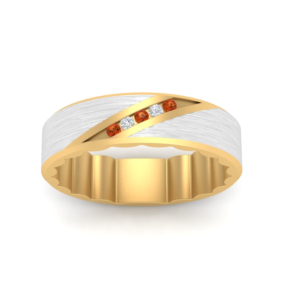 Brush Finish 2 Tone Promise Ring Fascinating Diamonds
