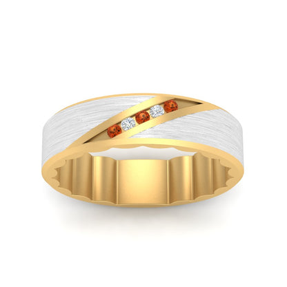 Brush Finish 2 Tone Promise Ring Fascinating Diamonds