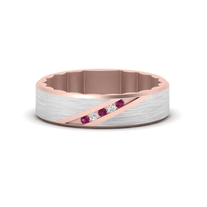 Brush Finish 2 Tone Promise Ring Fascinating Diamonds