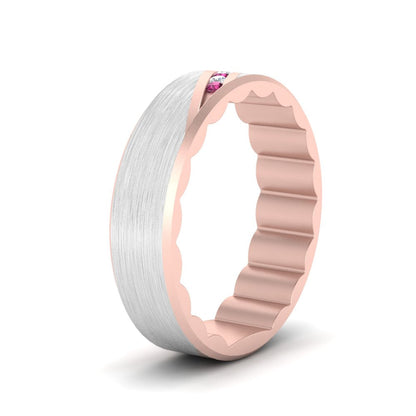 Brush Finish 2 Tone Promise Ring Fascinating Diamonds