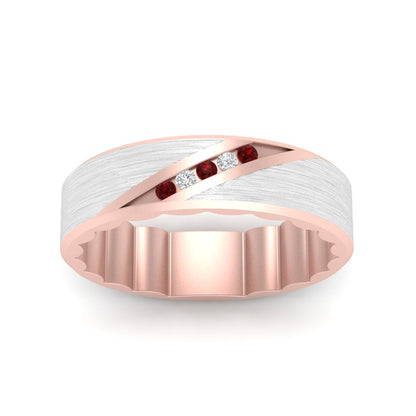 Brush Finish 2 Tone Promise Ring Fascinating Diamonds