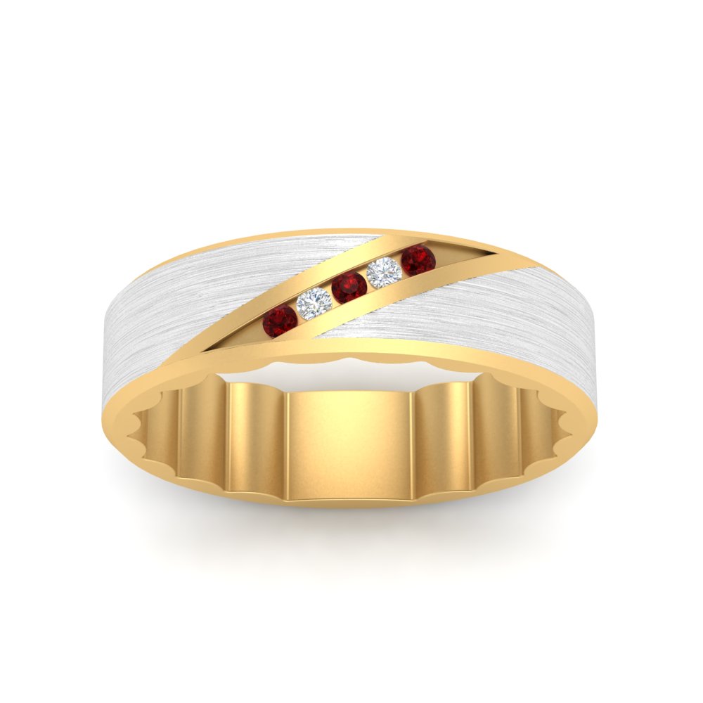 Brush Finish 2 Tone Promise Ring Fascinating Diamonds