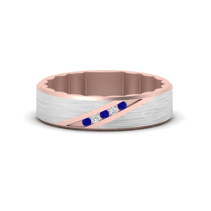 Brush Finish 2 Tone Promise Ring Fascinating Diamonds