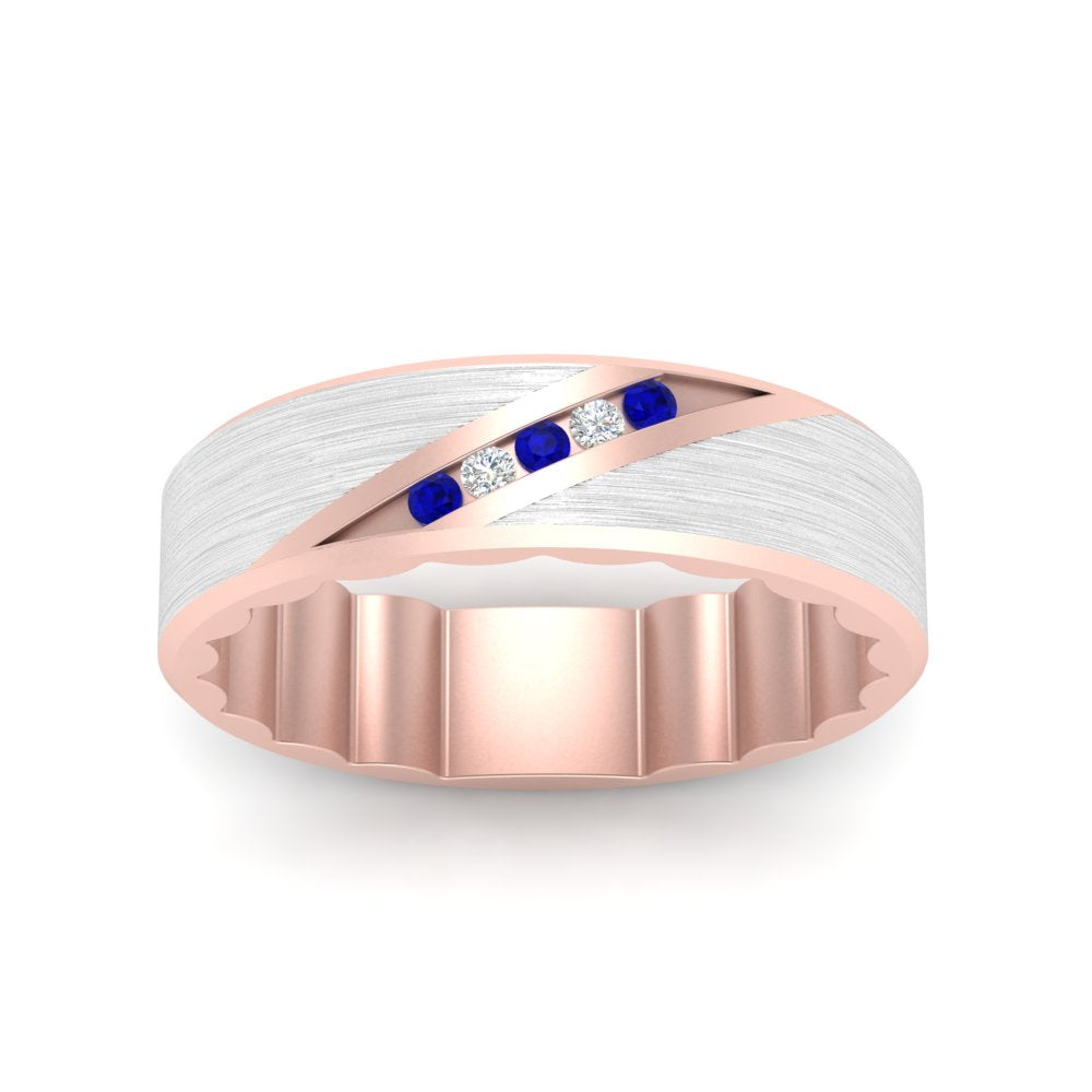 Brush Finish 2 Tone Promise Ring Fascinating Diamonds