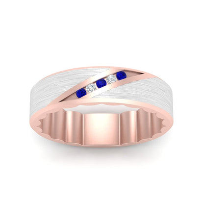 Brush Finish 2 Tone Promise Ring Fascinating Diamonds