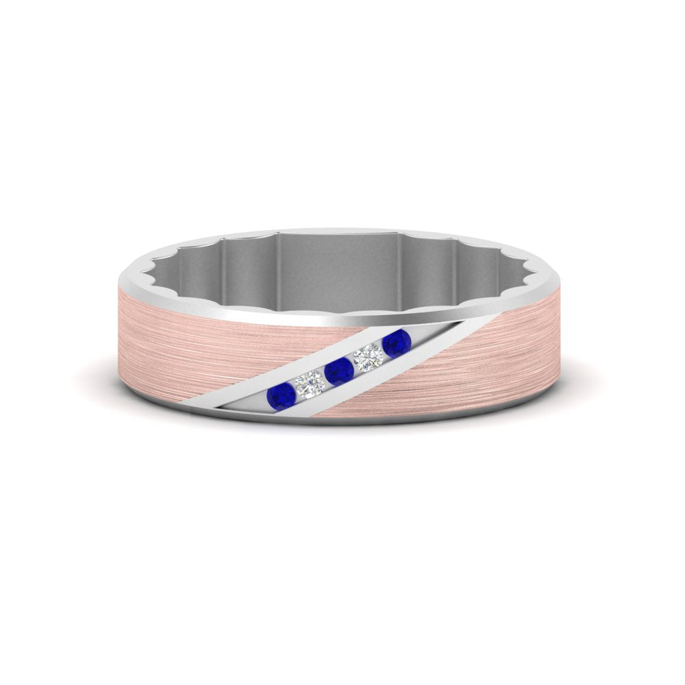 Brush Finish 2 Tone Promise Ring Fascinating Diamonds