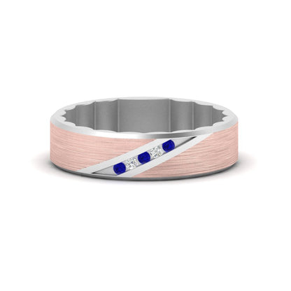 Brush Finish 2 Tone Promise Ring Fascinating Diamonds